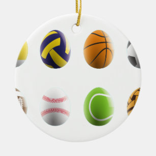 sports easter eggs ceramic ornament