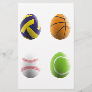 sports easter eggs stationery