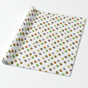 sports easter eggs wrapping paper