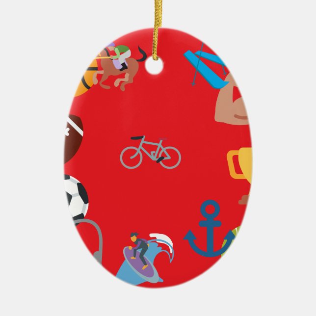sports emoji ceramic ornament (Front)
