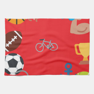 sports emoji tea towel