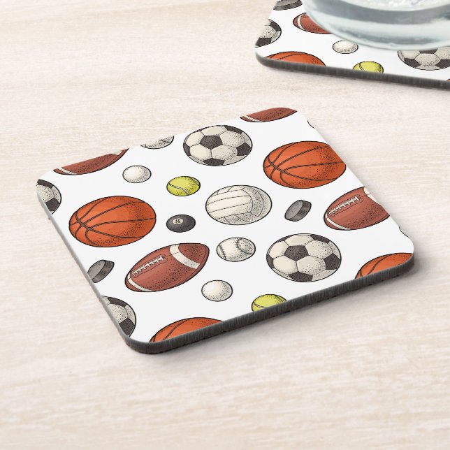 Sports Equipment Pattern Coaster (Left Side)