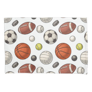 Sports Equipment Pattern Pillowcase