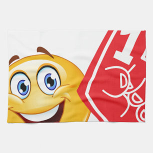 sports fan emoji tea towel