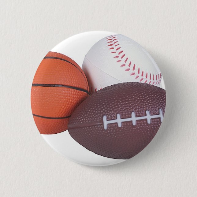 Sports Fan Gifts Basketball Baseball Football 6 Cm Round Badge (Front)