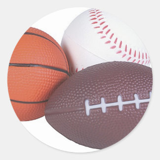 Sports Fan Gifts Basketball Baseball Football Classic Round Sticker