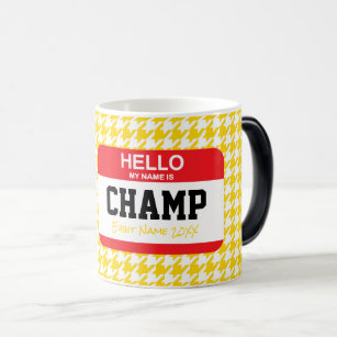 Sports Fan My Name Is Tag Houndstooth Event Year Magic Mug