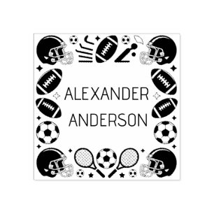 Sports Fan Personalise Rubber Stamp