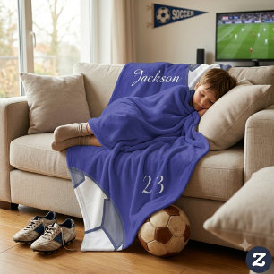 Sports Fan Personalised soccer ball Fleece Blanket