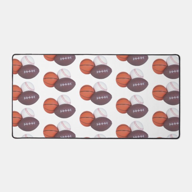 Sports Fans Players Baseball Football Basketball Desk Mat (Front)