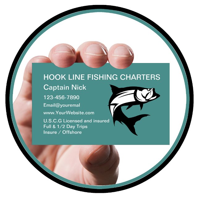 Sports Fishing Charter Business Cards (Creator Uploaded)