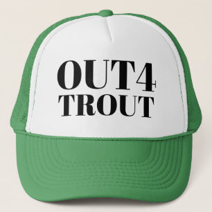 Sports Fishing Dad's Baseball OUT4 TROUT Lucky Trucker Hat