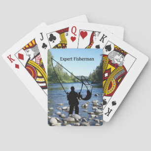 Sports Fly Fishing fisherman in stream Personalise Playing Cards