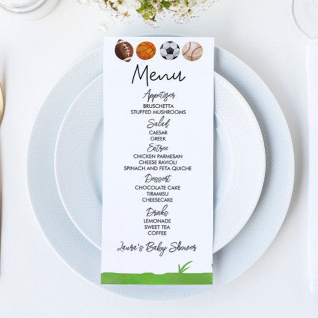 Sports Football Basketball Baby Shower Food Menu (Creator Uploaded)