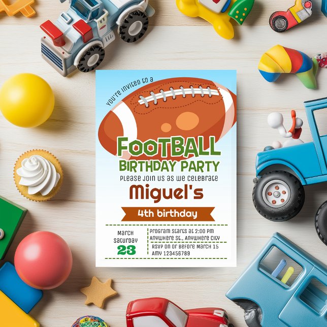 Sports Football Birthday Party Invitation (Creator Uploaded)