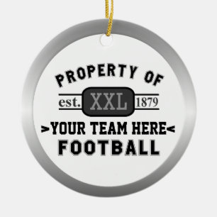 Sports Football Property of Your Team Customised Ceramic Ornament