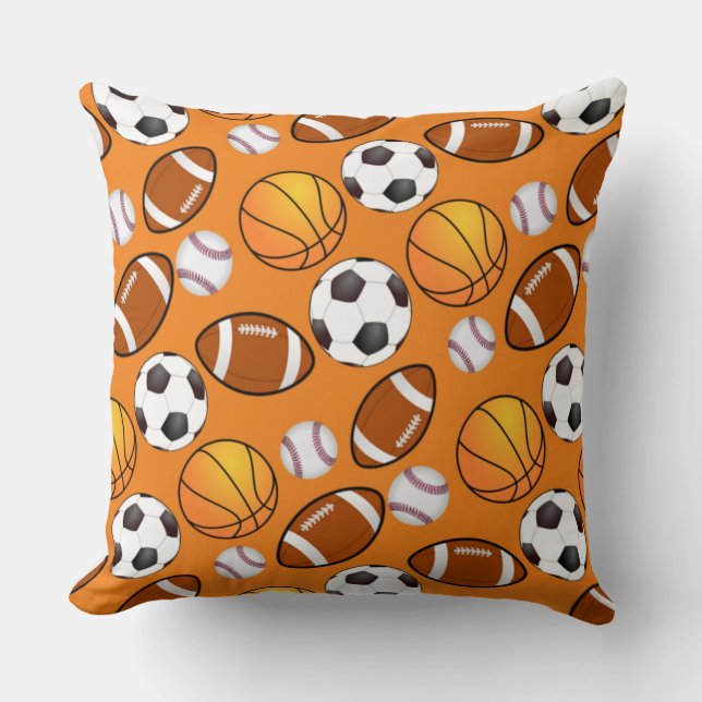 Sports football soccer baseball basketball Pattern Cushion (Front)