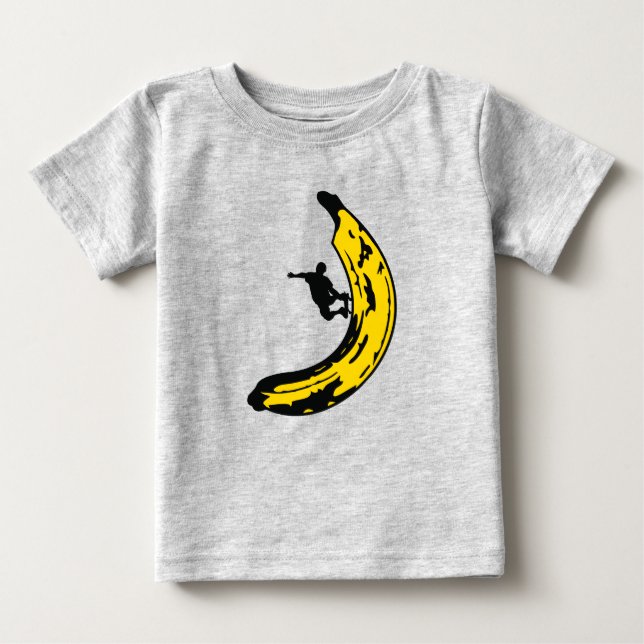 Sports Funny Skateboard Banana Baby T-Shirt (Front)