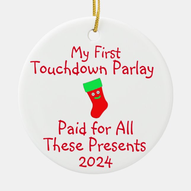 Sports Gambling Ceramic Ornament (Front)