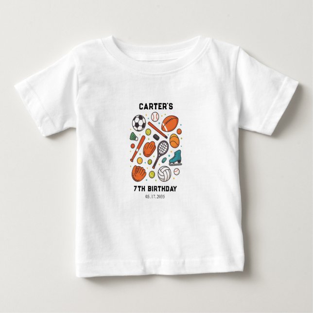 Sports Game Time All-Star Birthday | Kids Sport Baby T-Shirt (Front)