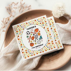 Sports Game Time All-Star Birthday Kids Sport Napkin