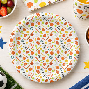 Sports Game Time All-Star Birthday Kids Sport Paper Plate