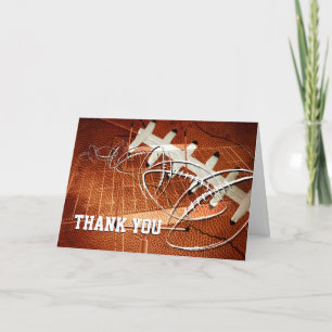 sports gear football grunge graphics thank you card