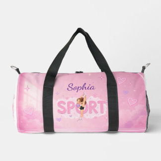 Sports girl- Acrobatics- Gymnast- Gymnastics- pink Duffle Bag