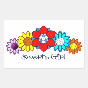 Sports Girl - Soccer Rectangular Sticker