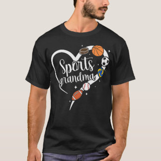 Sports Grandma Heart Sports Grandmother Sport Gran T-Shirt
