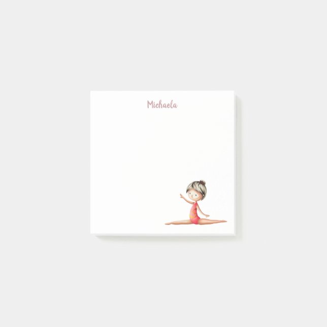 Sports gymnast doing a split personalised post-it notes (Front)