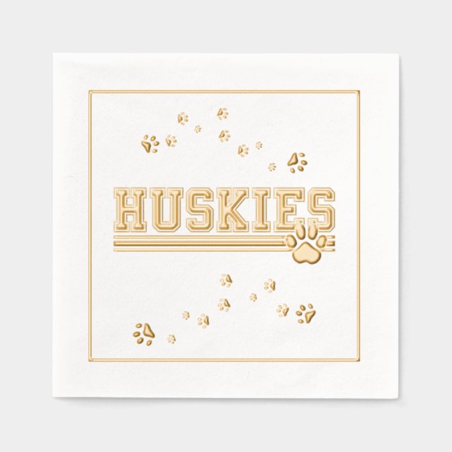 Sports Huskies  Foil Napkins (Front)