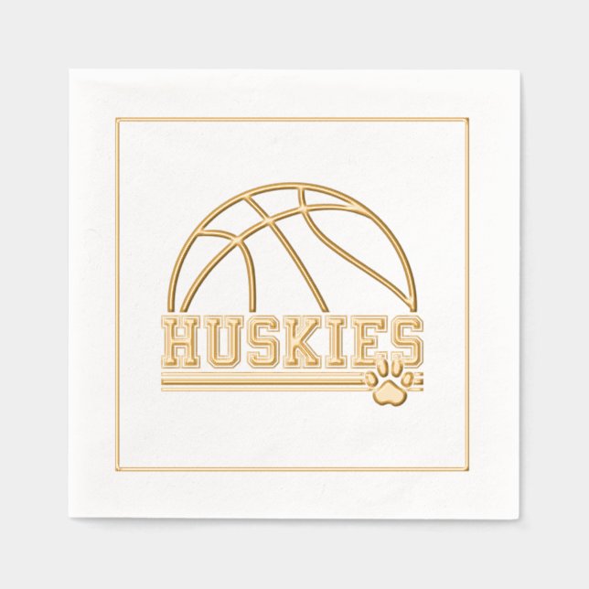 Sports Huskies  Foil Napkins (Front)