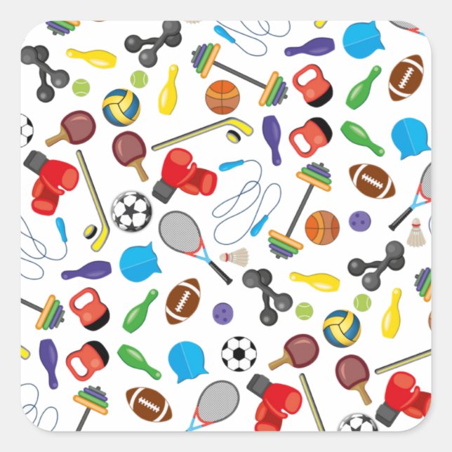 Sports In World Square Sticker (Front)
