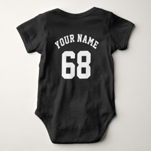 Sports Jersey Custom Name and Number Backside Baby Bodysuit