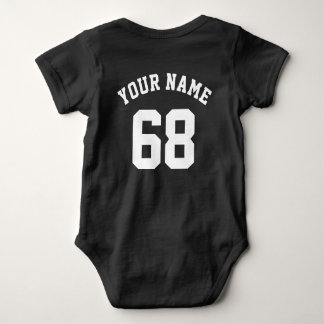 Sports Jersey Custom Name and Number Backside Baby Bodysuit