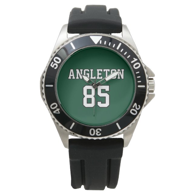 Sports Jersey Inspired Custom Name Number Watch (Front)