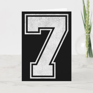 Sports Jersey Number 7 Grunge Fan Team Player Birt Card