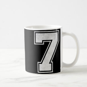 Sports Jersey Number 7 Grunge Fan Team Player Birt Coffee Mug