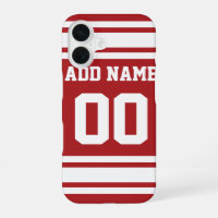 Sports Jersey Red White Name and Number