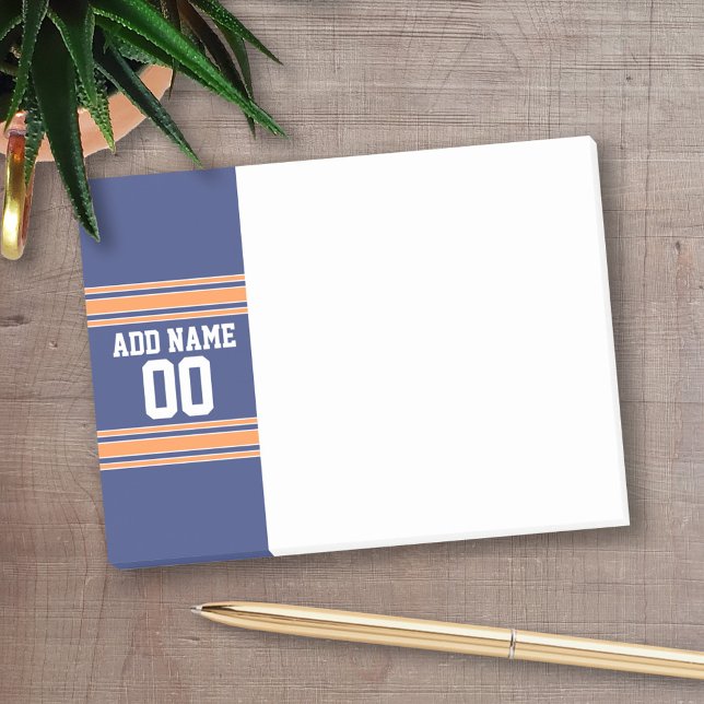 Sports Jersey with Your Name and Number Post-it Notes (Personalized Post-It Note - Football Theme)