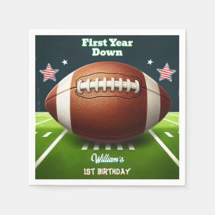 Sports kids boys ticket Football 1st Birthday Napkin