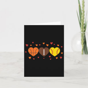 Sports Love Football Basketball Valentine’s Day  Card