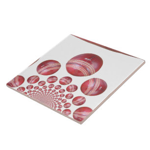 Sports Lover’s Cricket Ball Print Ceramic Tile