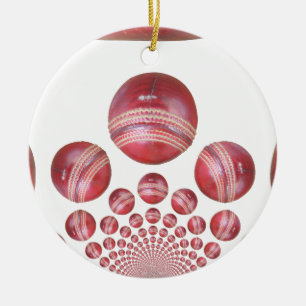 Sports Lover’s Cricket Ball Print Ceramic Tree Decoration