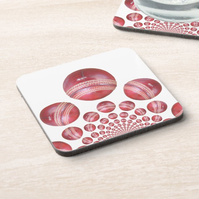 Sports Lover’s Cricket Ball Print Coaster (Left Side)