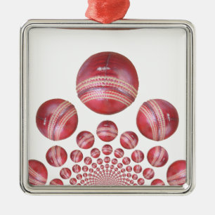 Sports Lover’s Cricket Ball Print Metal Tree Decoration