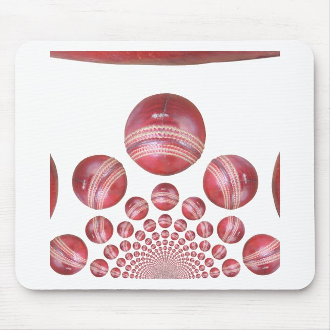 Sports Lover’s Cricket Ball Print Mouse Pad (Front)