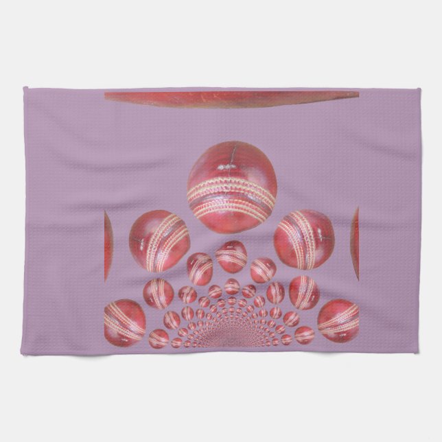 Sports Lover’s Cricket Ball Print Tea Towel (Horizontal)