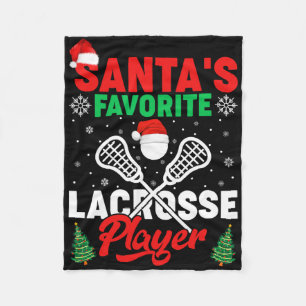 Sports Lover Santa's Favourite Lacrosse Player Chr Fleece Blanket